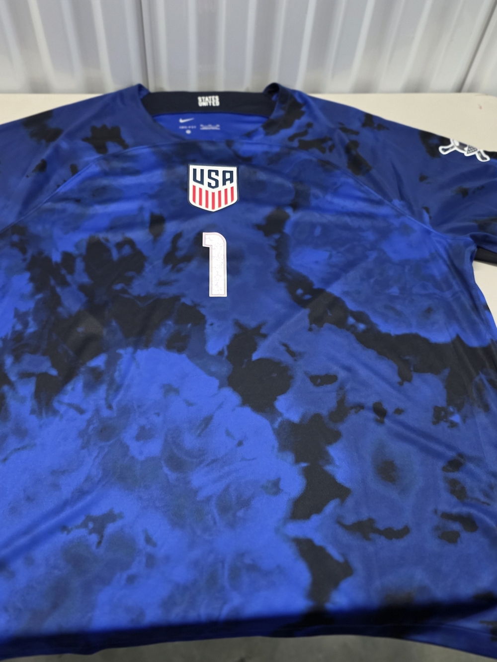 Nike USMNT Soccer Blue Tie-Die Dri-Fit ADV Jersey 2022 World Cup Men's Size 3XL